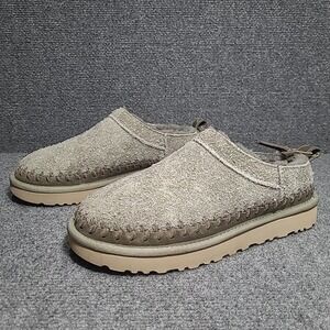 UGG Women's Classic Micro Biarritz Mules‎ Moss Green Hairy suede 9.5 / EU 40.5